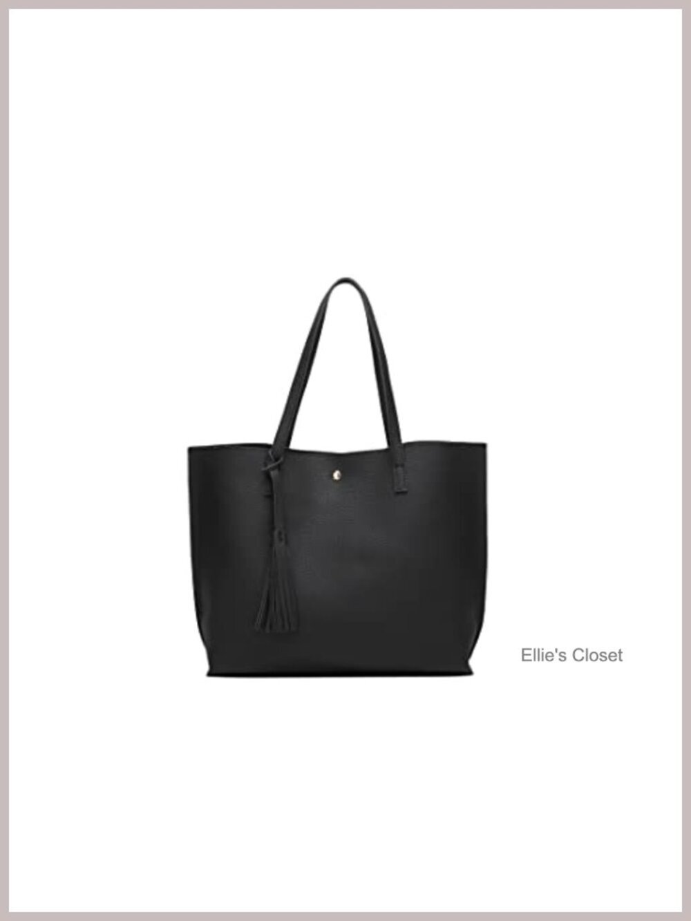 Soft Faux Leather Tote Shoulder Bag with Tassel, Large Capacity Handbag
